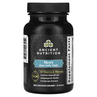 Ancient Nutrition, Suplemento multivitamínico de una ingesta diaria para hombres, 30 cápsulas