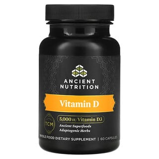 Ancient Nutrition, Vitamina D, 5.000 UI, 60 Cápsulas