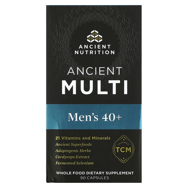 Dr. Axe / Ancient Nutrition, Ancient Multi, Hombres mayores de 40 años, 90 cápsulas