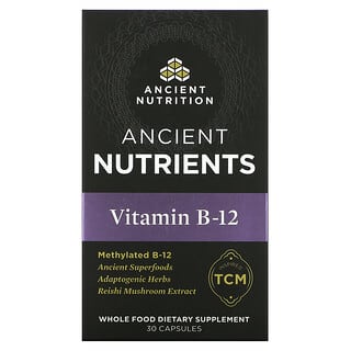 Dr. Axe / Ancient Nutrition, Vitamina B-12, 30 Cápsulas