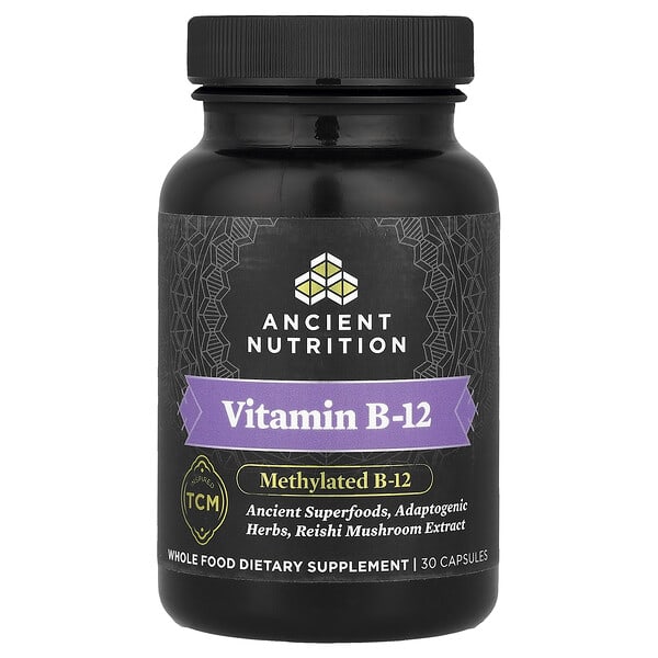 Ancient Nutrition, Vitamin B-12, 30 Capsules — product photo 1