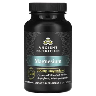 Ancient Nutrition, Magnesium, 300 mg, 90 Capsules (100 mg per Capsule)