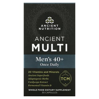 Dr. Axe / Ancient Nutrition, Ancient Multi, Para hombres mayores de 40 una vez por día, 30 cápsulas