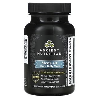 Ancient Nutrition, Suplemento multivitamínico de una ingesta diaria para hombres de 40 años en adelante, 30 cápsulas
