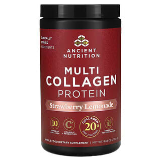 Ancient Nutrition, Proteína Multicolágeno, Limonada de Morango, 273,6 g (9,65 oz)