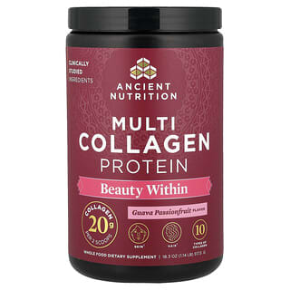 Ancient Nutrition, Protéines multicollagènes, Beauty Within, Goyave et fruit de la passion, 517,5 g