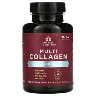 Dr. Axe / Ancient Nutrition, Multi Collagen, Gelenk + Mobilität, 45 Kapseln