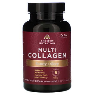 Dr. Axe / Ancient Nutrition, Multi Collagen, Beauty + Sleep, 90 Kapseln