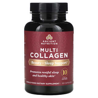Ancient Nutrition, Multi Collagen, Beauty + Sleep, 90 Cápsulas