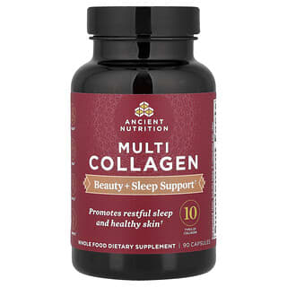 Ancient Nutrition, Мультиколлаген, красота + сон, 90 капсул
