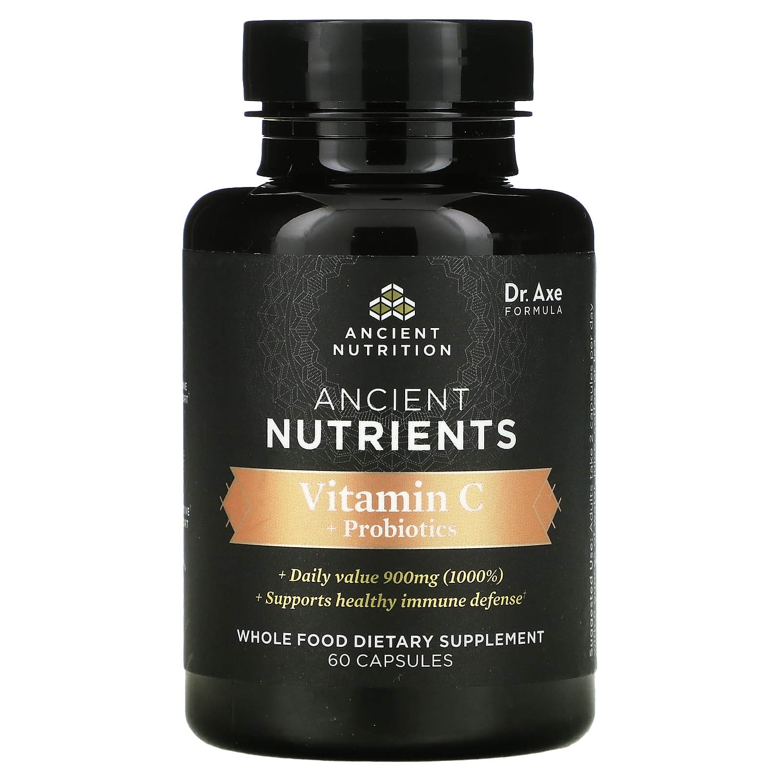 Ancient Nutrition, Vitamin C + Probiotics, 60 Capsules