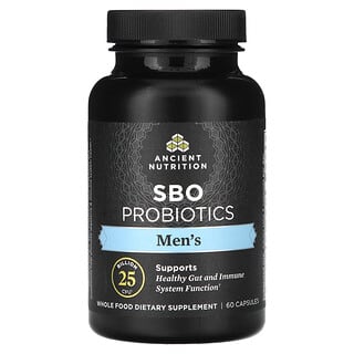 Ancient Nutrition, Probiotyki SBO dla mężczyzn, 25 miliardów CFU, 60 kapsułek