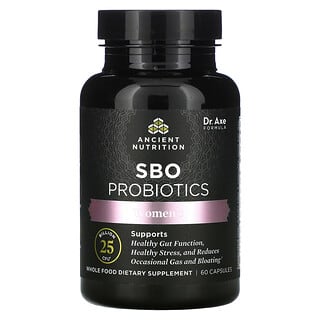 Dr. Axe / Ancient Nutrition, Probiotiques SBO pour femmes, 25 milliards d'UFC, 60 capsules
