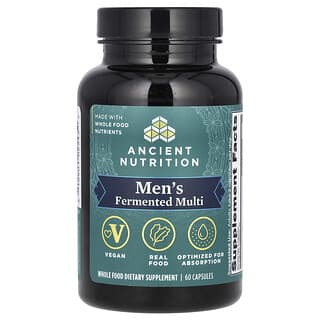 Ancient Nutrition, Suplemento multivitamínico fermentado para hombres, 60 cápsulas
