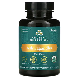 Dr. Axe / Ancient Nutrition, Ashwagandha, 30 comprimidos