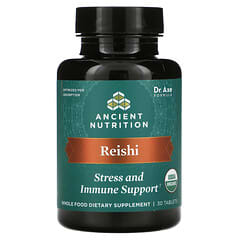 Dr. Axe / Ancient Nutrition, Reishi, Refuerzo inmunitario y para el estrés, 30 comprimidos