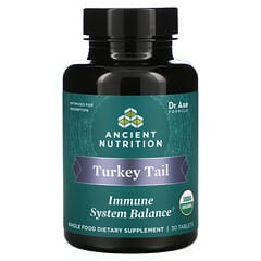Dr. Axe / Ancient Nutrition, Turkey Tail, Immune System Balance, 30 Tablets