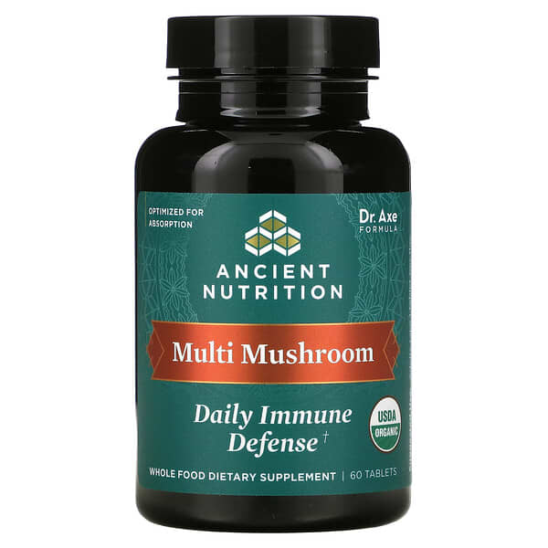 Dr. Axe / Ancient Nutrition, Multi Mushroom, Daily Immune Defense, 60 Tablets