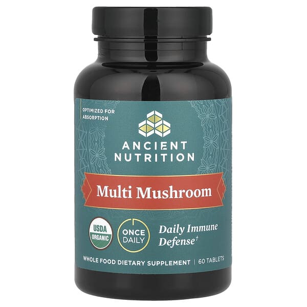 Ancient Nutrition Multi Mushroom, Daily Immune Defense, 60 Tablets