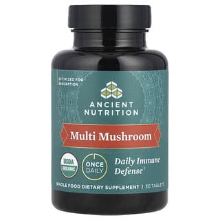 Ancient Nutrition, Multi Mushroom, ежедневная иммунная защита, 30 таблеток