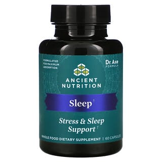 Dr. Axe / Ancient Nutrition, Suplemento para el sueño, el estrés y el sueño, 60 cápsulas