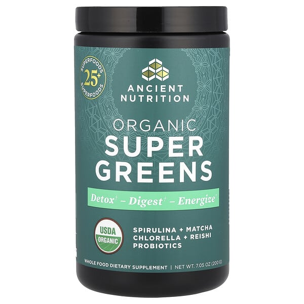 Ancient Nutrition Organic Super Greens, 7.05 oz (200 g)