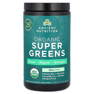 Ancient Nutrition, Super légumes verts biologiques, Menthe, 205 g