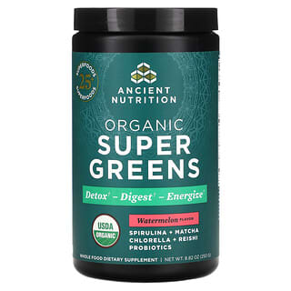 Ancient Nutrition, 有機 Super Greens，西瓜味，8.82 盎司（250 克）