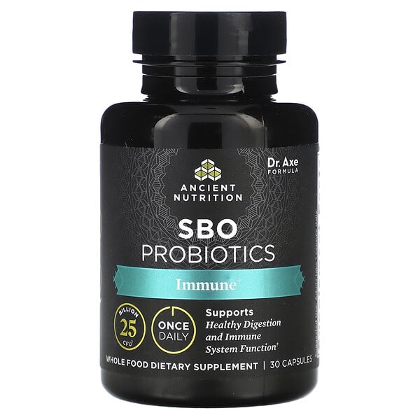Ancient Nutrition‏, SBO Probiotics‏, Immune, ‏25 מיליארד יחידות יוצרות מושבה, 30 כמוסות