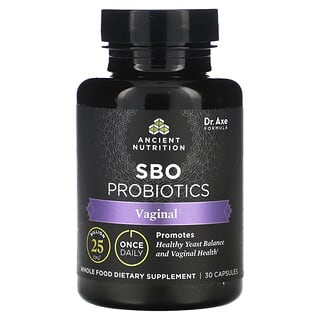 Dr. Axe / Ancient Nutrition, SBO Probiotics, Vaginal, 25 Billion CFU, 30 Capsules