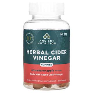 Ancient Nutrition, Herbal Cider Vinegar, Strawberry Apple, 60 Gummies