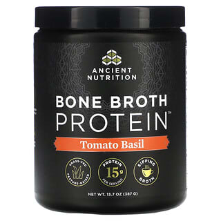 Ancient Nutrition, Proteína de caldo de huesos, Tomate y albahaca`` 387 g (13,7 oz)