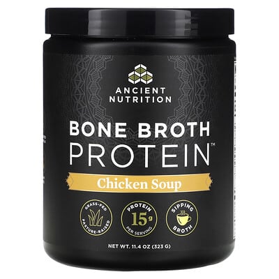 Ancient Nutrition, Bone Broth Protein, Chicken Broth, 11.4 oz (323 g)