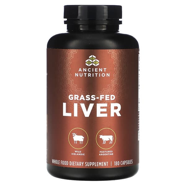 Ancient Nutrition Grass-Fed Liver, 180 Capsules
