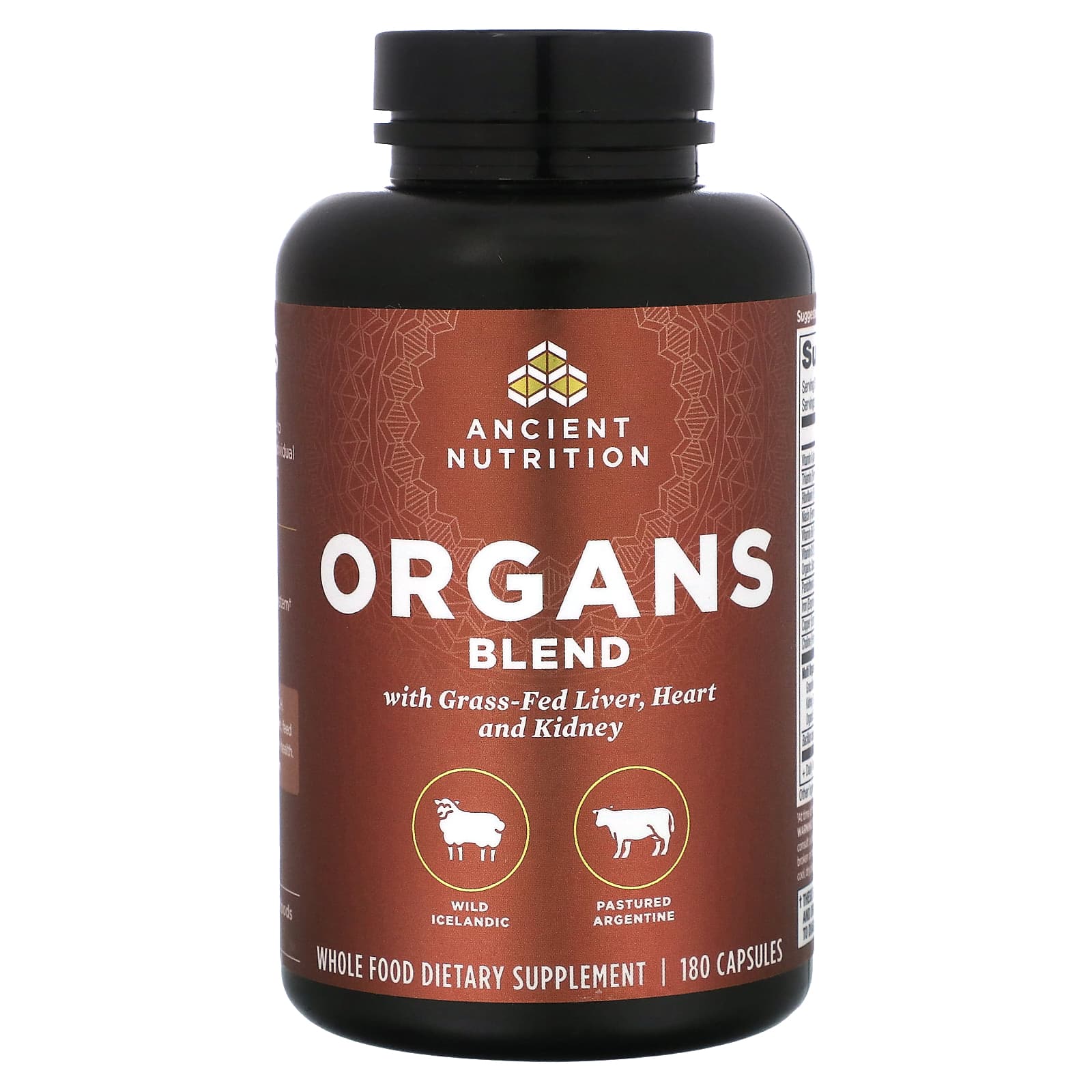 Dr. Axe / Ancient Nutrition, Organs Blend, 180 Capsules