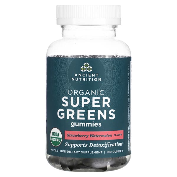 Organic Super Greens Gummies, Strawberry Watermelon, 100 Gummies