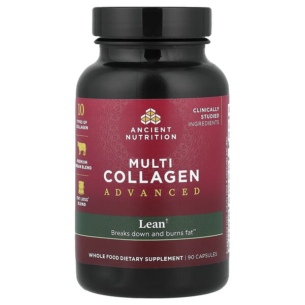 Ancient Nutrition, Multikollagen avansert, slank, 90 kapsler