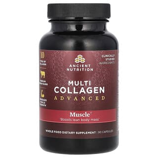 Ancient Nutrition, Multi Collagen Advanced, улучшенный коллаген для мышц, 90 капсул