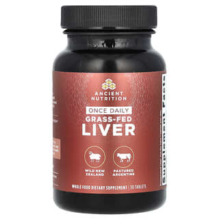 Ancient Nutrition, Once Daily Grass-Fed Liver, 30 Tablets