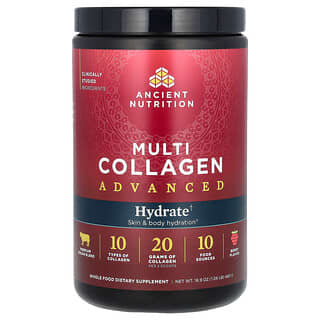 Ancient Nutrition, Multi Collagen Advanced, улучшенный коллаген, для гидратации, со вкусом ягод, 480 г (16,9 унции)