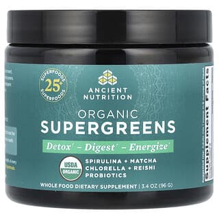 Ancient Nutrition, Organic Supergreens, Bio-Supergrün, 96 g (3,4 oz.)