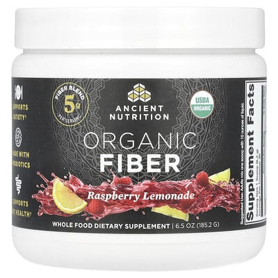 Ancient Nutrition, Organic Fiber, Raspberry Lemonade Flavor, 6.5 oz (185.2 g)