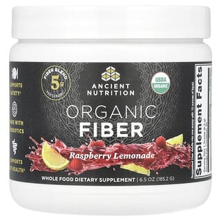 Ancient Nutrition, Organic Fiber, малиновий лимонад, 185,2 г (6,5 унції)