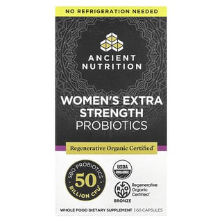 Ancient Nutrition, Women's Extra Strength Probiotics, 50 Billion CFU, 60 Capsules