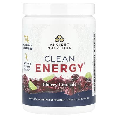 Ancient Nutrition, Clean Energy, Cherry Lemonade Flavor, 4.4 oz (124.4 g)