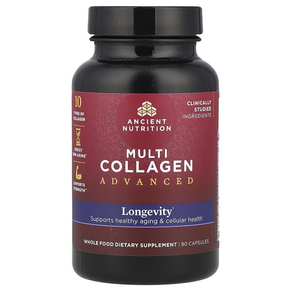 Ancient Nutrition, 高級多膠原蛋白，長壽幫助，90 粒膠囊