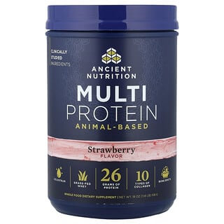 Ancient Nutrition, Multi Protein, Animal-Based, Strawberry, 1.14 lb (518 g)