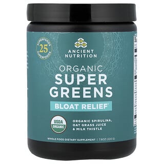 Ancient Nutrition, Organic Super Greens, Bloat Relief, 7.8 oz (220 g)
