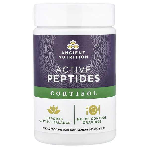 Ancient Nutrition, Active Peptides, Cortisol, 60 Capsules