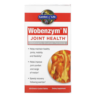 Wobenzym N, Refuerzo para la salud de las articulaciones, 200 comprimidos con recubrimiento entérico